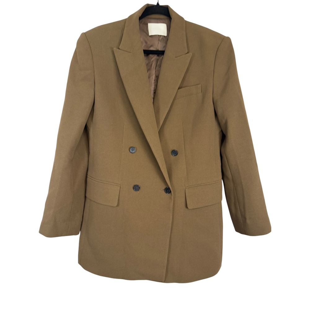 Blossom H Company Brown Double Breasted Blazer Peak Lapel BC1908FWJK005-02